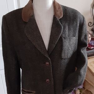 EXPRESS...Compagnie Internationale...Marque Deposee Wool & Leather Hunt Coat